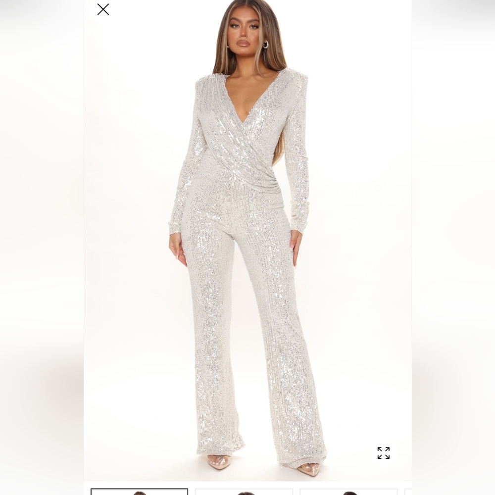 Silver Sequin Jumpsuit